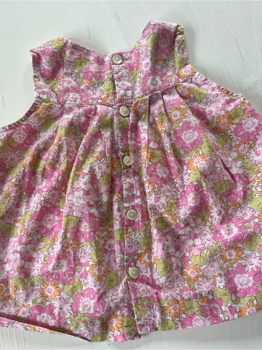 Jacadi Pink Floral Baby Tank Top - 12M - Picture 2 of 4